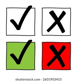 check box right and wrong 