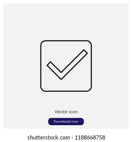 Check box sign icon in trendy flat style isolated on grey background, modern symbol vector illustration for web