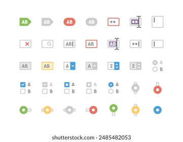 Check Box and Switch set. Colorful Style