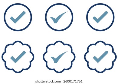 Check box tick mark icon set black button correct right wrong buttons or yes or no checkmark black cross black tick vector illustration. Outline and filed icon. 1176