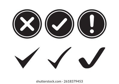 Check box with yes and no sign. tick and cross button. Modern label icons check mark. vector illustration eps 10