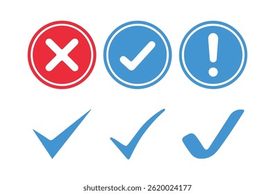 Check box with yes and no sign. Modern label icons check mark and cross on transparent background. Vector Illustration Eps 10 - Powered by Shutterstock - Get 15% off with code: PIKWIZARD15
