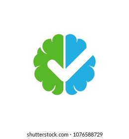 Check Brain Logo Icon Design