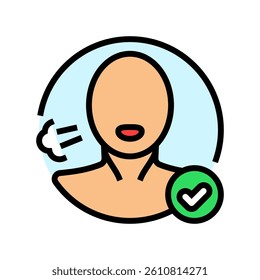 check for breathing color icon vector. check for breathing sign. isolated symbol illustration