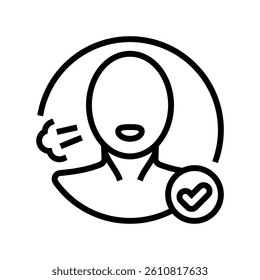 check for breathing line icon vector. check for breathing sign. isolated contour symbol black illustration