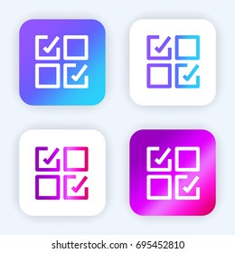 Check bright purple and blue gradient app icon
