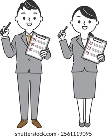 Check business person full body vector.