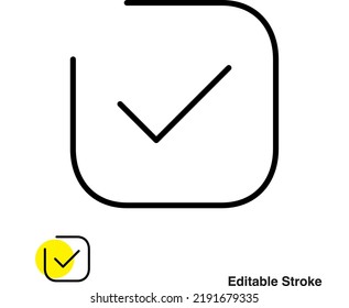 Check Button Vector Line Icon