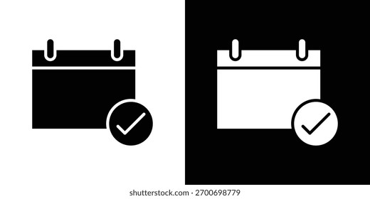 Design-Konzept für Kalendersymbole einchecken. Vektorflachsymbole