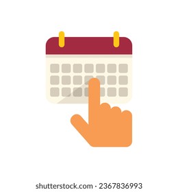 Check calendar icon flat vector. Service customer. Client call isolated