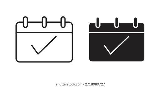 Icono de calendario de registro para el App móvil, diseños editables