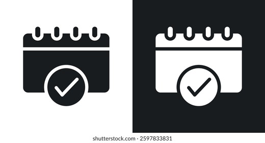Check in calendar icon symbol collection on white background.