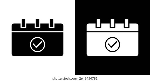 Check in calendar icon symbol collection. Flat vector stock illustration.