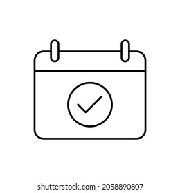 check calendar line icon vector design, editable stroke line icon