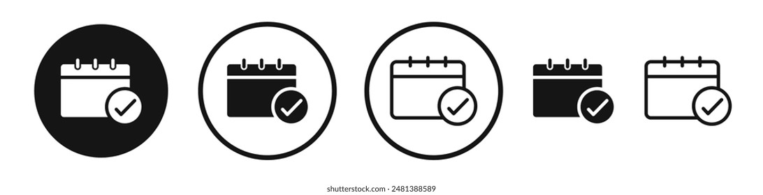 Das Symbol für die Vektorgrafik des eingecheckten Kalenders ist schwarzweiß.