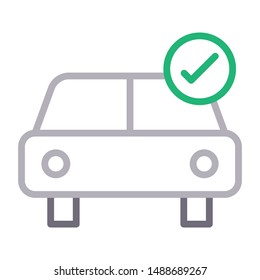 check car colour line vector icon