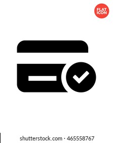Check card Icon Flat Style Isolated Vector Illustration