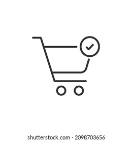 check cart editable stroke icon, vector icon