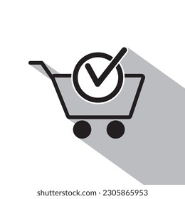 Check cart flat icon vector