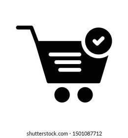 check cart glyph flat vectr icon