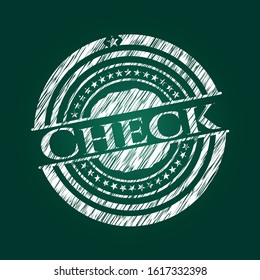 Check with chalkboard texture. Vector Illustration. Detailed.