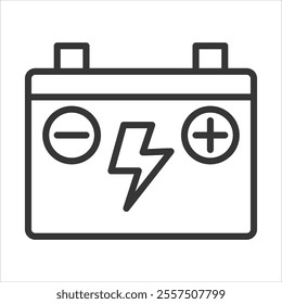 Check Charging System Outline Icon Vector Illustration