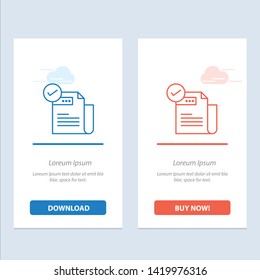 Check, Checklist, Feature, Featured, Features,   Blue and Red Download and Buy Now web Widget Card Template