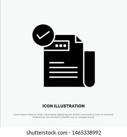 Check, Checklist, Feature, Featured, Features,  solid Glyph Icon vector. Vector Icon Template background