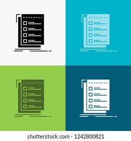 Check, checklist, list, task, to do Icon Over Various Background. glyph style design, designed for web and app. Eps 10 vector illustration