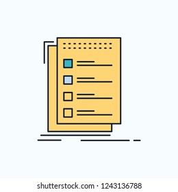 Check, checklist, list, task, to do Flat Icon. green and Yellow sign and symbols for website and Mobile appliation. vector illustration