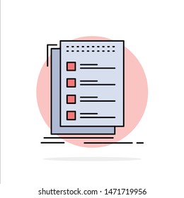 Check, checklist, list, task, to do Flat Color Icon Vector