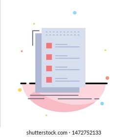 Check, checklist, list, task, to do Flat Color Icon Vector