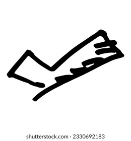 Comprobar el estilo del marcador de dibujo a mano del símbolo de la lista de verificación