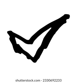 Comprobar el estilo del marcador de dibujo a mano del símbolo de la lista de verificación