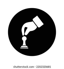 Check, checkmate, chess icon. Rounded vector design.