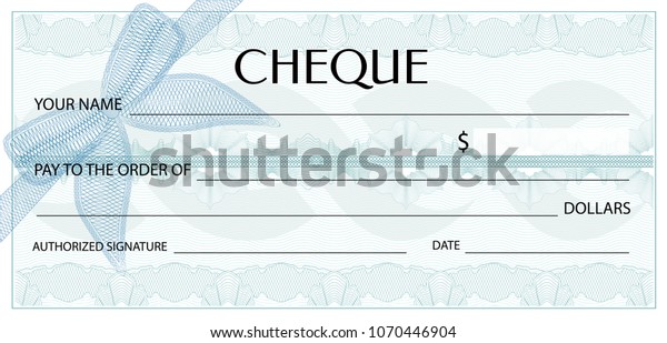Check Cheque Chequebook Template Guilloche Pattern Stock Vector ...