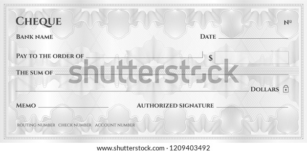 Check Cheque Chequebook Template Guilloche Pattern Stock Vector ...