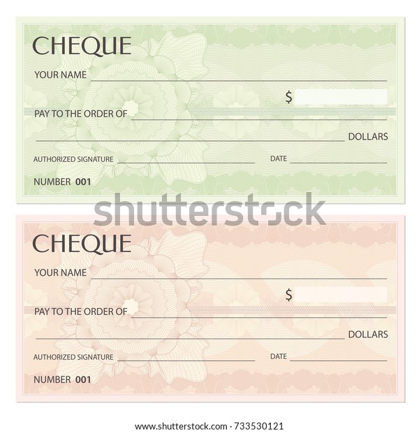 Check Cheque Chequebook Template Guilloche Pattern Stock Vector ...