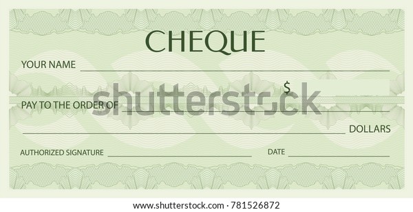 Check Cheque Chequebook Template Guilloche Pattern Stock Vector ...