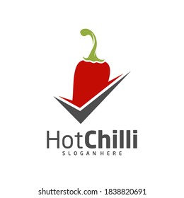 Check Chili logo design vector template, Red Chili Illustration, Symbol Icon