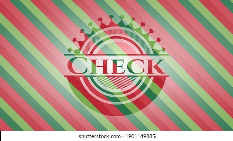 Check christmas style emblem. Vector Illustration. Detailed. 
