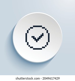 marca el diseño de iconos de píxeles de círculo. Forma de círculo de estilo de botón aislada en fondo blanco. Ilustración del vector