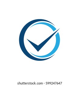 Check circle swoosh logo design
