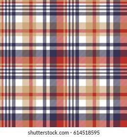 Check classic tartan seamless pattern. Vector illustration.