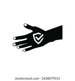 Compruebe, limpie, mano, correcto, higiene icono