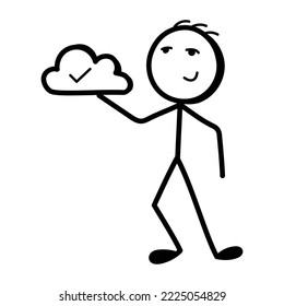 Check cloud hand drawn icon is easy to use and scalable 