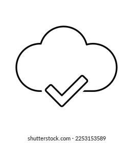 Check Cloud Icon in Line Style