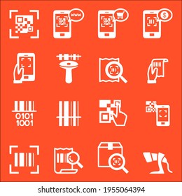 check code barcode qr code reader icons set vector collection of line style symbols