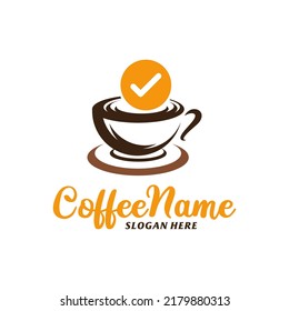 Check Coffee Logo Design Template. Coffee Check logo concept vector. Creative Icon Symbol
