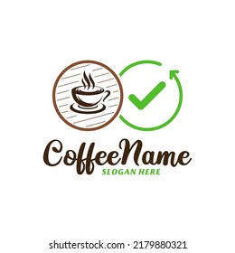 Check Coffee Logo Design Template. Coffee Check logo concept vector. Creative Icon Symbol